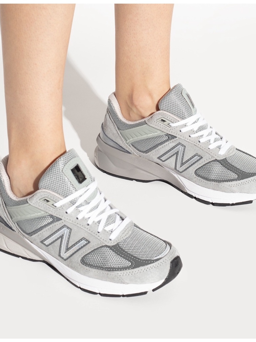 New Balance Women's 990v5 Sneakers in Gray and White